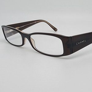Chanel 3102 c. 885 Brown on Crystal Eyeglasses Frame w Flexhinge Italy 52-16-135
